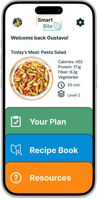 Smart Bite - Product Design Homepage screen